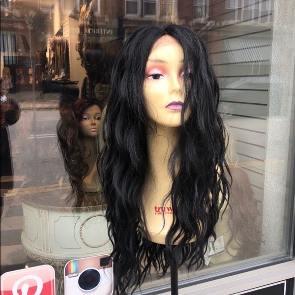 Long black Swisslace wig Super Long main image 7